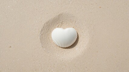 Ivory shell set against a sandy background