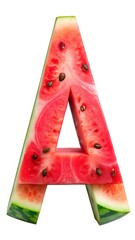 Fantasy letter A watermelon on a white background. Alphabet.