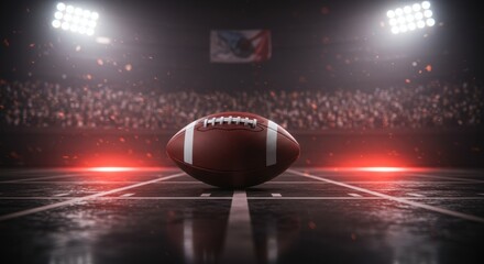 American Football Game Night Stadium - Dramatic Lighting