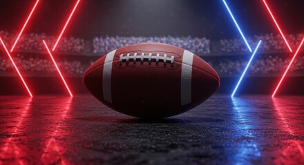 American Football, Neon Lights, Stadium - Neon