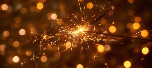 The magical sparkler illuminating a festive celebration with brilliant sparks and warmth.