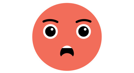 Fototapeta premium Cartoon Emoji with Angry Expression and Open Mouth.