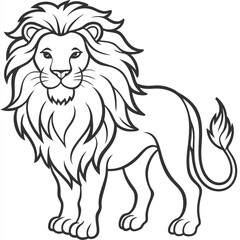 Obraz premium A outline of lion vector illustration design