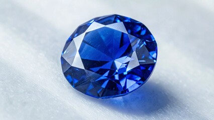 Macro View of Sapphire Gem Surrounded by Blue Sparkles in Deep Rich Color Contrast