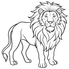 Obraz premium A outline of lion vector illustration design