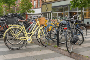 22-07-2025 Aarhus, Denmark - The bicycle city in Jutland with all kinds of bicycles in all colors