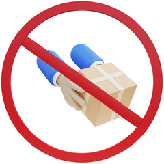 Temporarily suspend parcel delivery
3D illustration