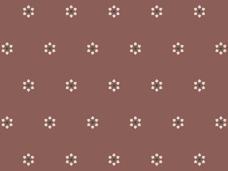 Seamless pattern with repeating terracotta floral motifs