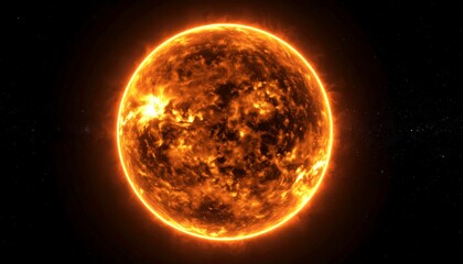 Fiery orb in space