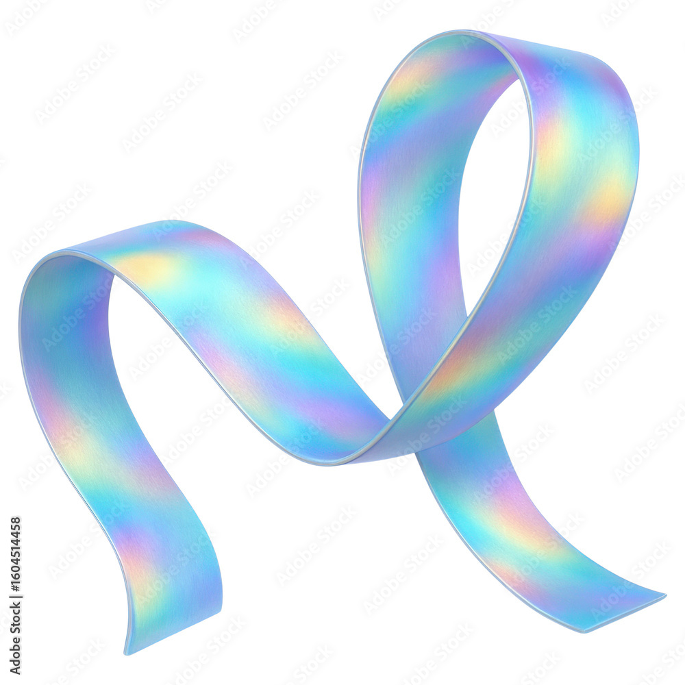 Poster abstract iridescent ribbon swirl design element for backgrounds graphic design projects