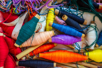 Close up of local spool of thread.