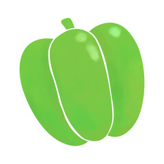 水彩風のシンプルなピーマンのイラスト