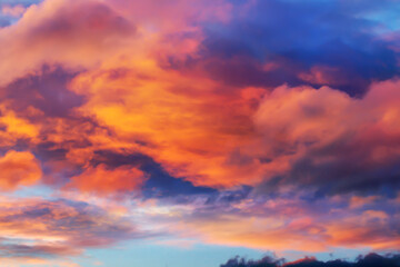 sunset sky with clouds