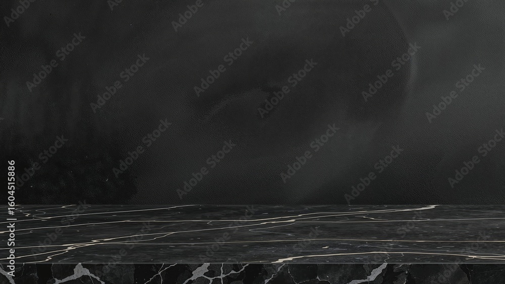 Poster dark cement stone background with an empty grey marble tabletop, ideal for displaying products in a 