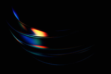Abstract minimalist design, iridescent glass shape, 3d render
