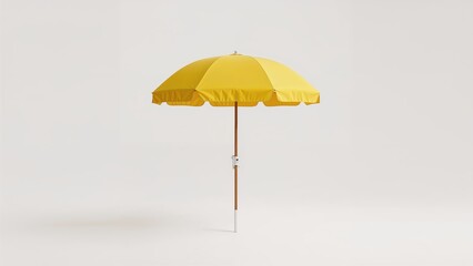 Fototapeta premium Bright yellow sunshade on a white background with clipping path.