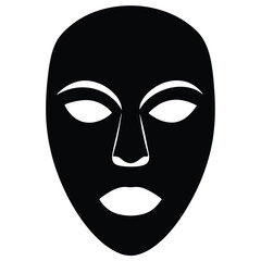 Tattoo artist element isolated face mask on white background