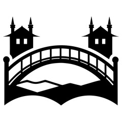 Clean River Crossing Silhouette