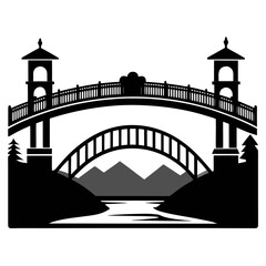 Clean River Crossing Silhouette