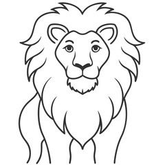 A outline of lion vector illustration design