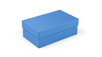 Fototapeta premium Blue shoe storage box displayed on a clean white background with clipping paths.