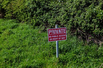 Private No Public Access Sign