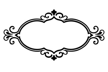 Vintage vector frame with ornate floral scrollwork for elegant design decoration