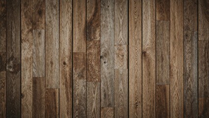 textured wooden wall background with varying shades of brown featuring horizontal and vertical wooden planks arranged in a rustic pattern