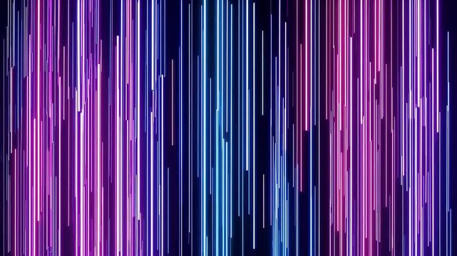 Vertical columns glowing neon scroll opposite directions delivering sleek sci fi wall light revised forty word sentence underscores modern tech mood endless K loop smart city branding suitability