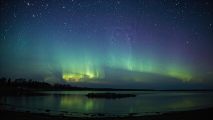 Spectacular Aurora Lights Seen at a Beach Park on May 10, 2024