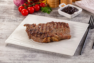 Grilled rib eye beef steak