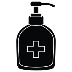 Fototapeta premium Tattoo artist element isolated hand sanitizer bottle on white background
