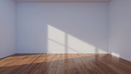 Minimalist studio environment with wooden floorboards and blue highlights, presenting a 3D product display mockup.