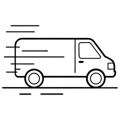 Minimalist Shipping Van Line Art for Logistics