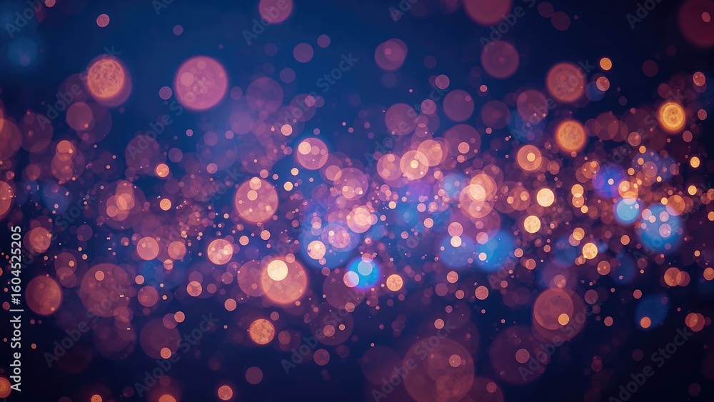 Poster artistic texture featuring glowing bokeh lights in an abstract night setting