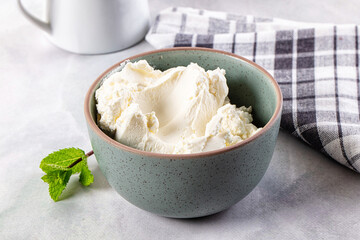 Chream cheese in the bowl