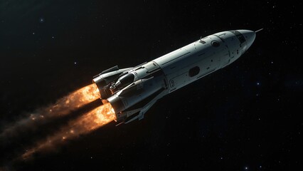 Fototapeta premium A spacecraft traveling through the cosmos