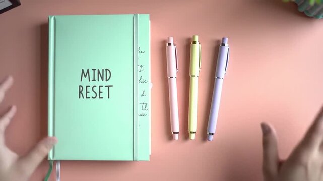 Mint "Mind Reset" journal & pastel pens