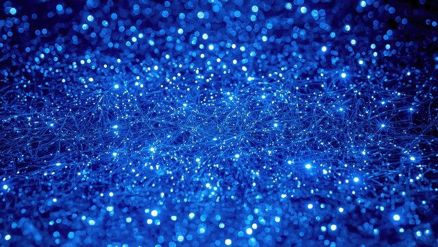 Bright blue points of light crafting an energetic and connected design