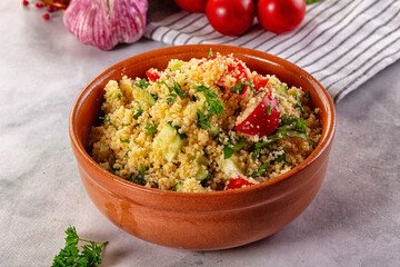Cous cous with vegetables tabulle
