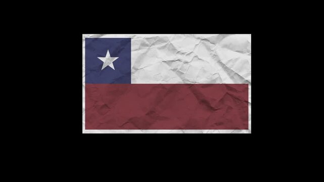 An animation of the Chile flag unfolding as if it were a piece of paper.