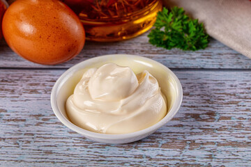Homemade mayonnaise sauce dip cream