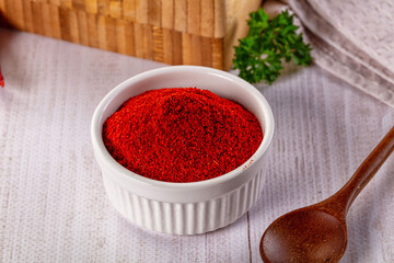 Red dry chili pepper paprika powder