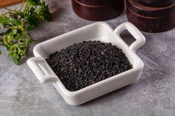 Black raw dry sesame seeds
