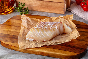 Raw cod fish fillet for cooking
