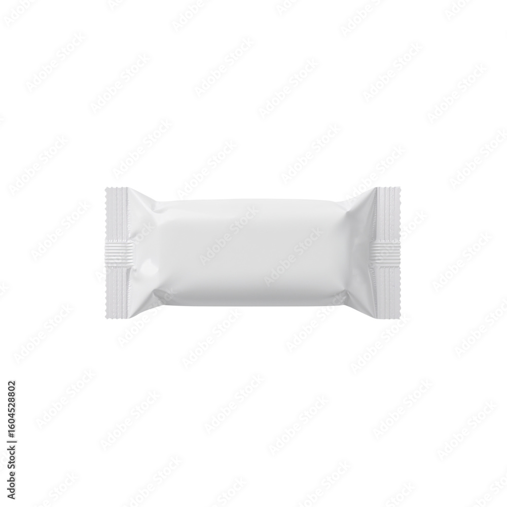 Poster isolated blank rectangular snack bar wrapper on a clean backdrop for branding mockups and product