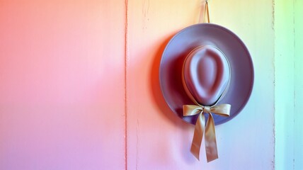 purple hat on the background of the wall