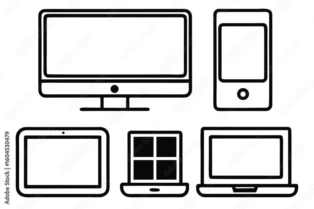 Poster simple minimalist illustration with basic shapes and primary colors on a white background