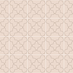 Line elegant simple geometric tile seamless pattern. Thin outline ornamental vector art deco background