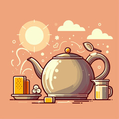 illustration of teapot and cup